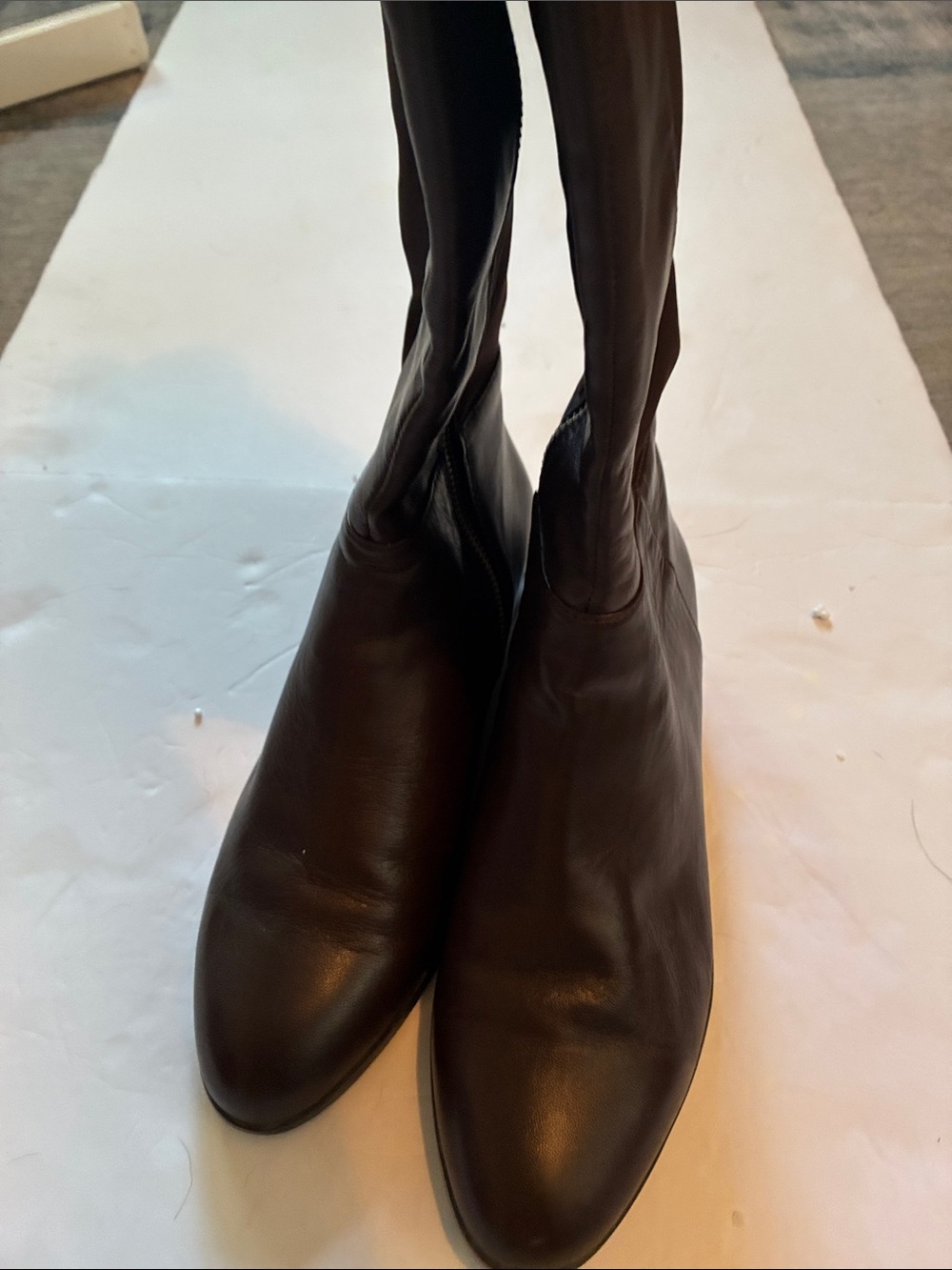 Michael Kors Dark Brown Leather Over-the-Knee Boots Size 8 Like New Condition